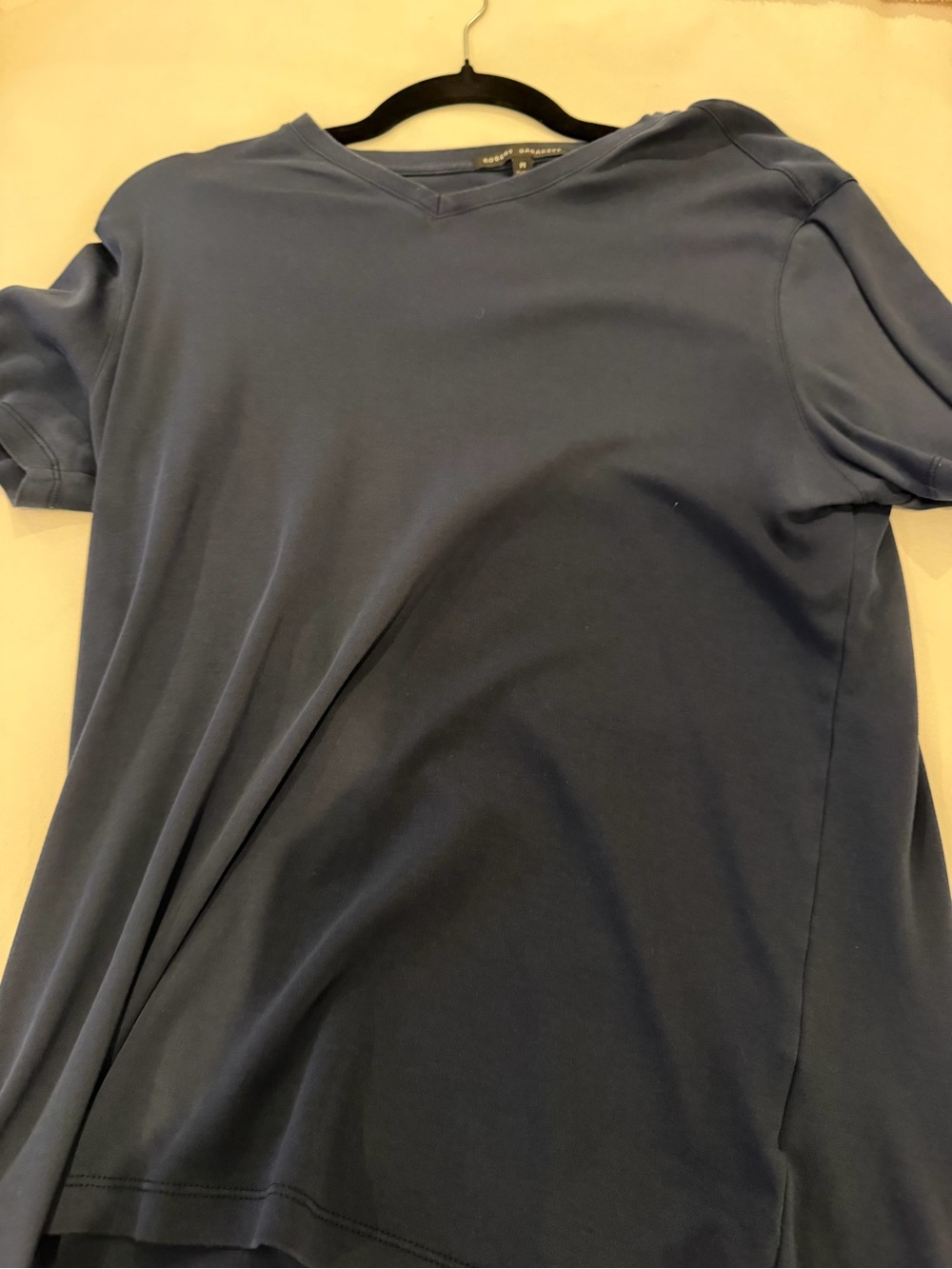 Robert Barakett Georgia V-Neck Pima Cotton Tee Navy M
